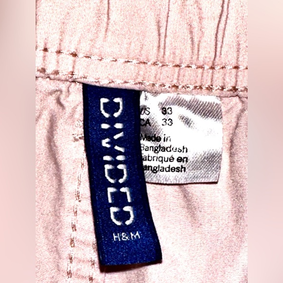 Men’s H& M Divided Light Pink Elastic Ankles Lightweight Joggers Size 33x30 - Picture 3 of 7